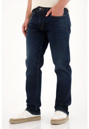 Tennis Jean Recto Con Detalles Selvedge Azul Oscuro Para Hombre