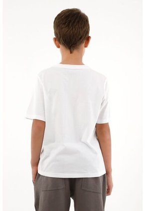 Camiseta Blanca De Manga Corta Para Niño