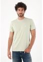 Tennis Camiseta Para Hombre De Algodón Verde Regular Fit Con Mini Raquetas Al Pecho de Tennis
