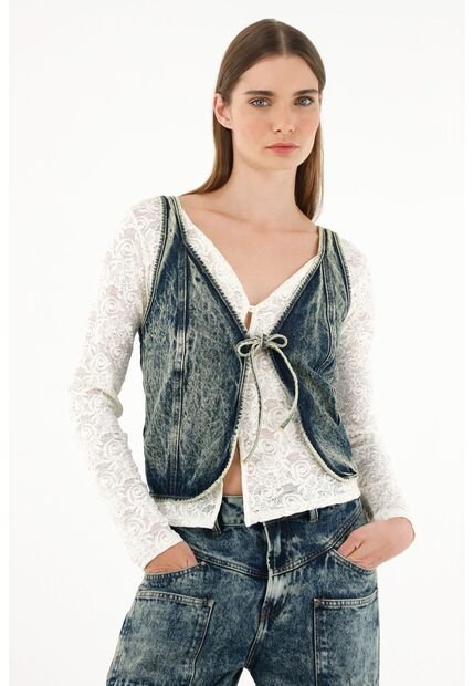 Tennis Chaleco En Denim Para Mujer