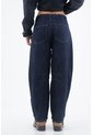 Tennis Jean Para Mujer En Denim Azul Oscuro Fit Holgado Con Cintura Desflecada de Tennis
