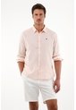 Camisa Rosada En Lino Para Hombre de Tennis
