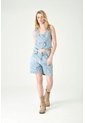 Tennis Bermuda Larga Estampada En Denim Para Mujer de Tennis