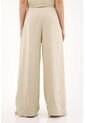 Pantalón Wide Leg En 100% Lino Café Para Mujer de Tennis