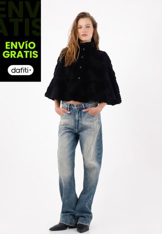 Tennis Capa Holgada Con Textura En Relieve En Algodón Negro Para Mujer Tennis