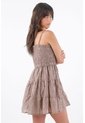 Tennis Vestido Corto Para Mujer Con Cuerpo Fruncido de Tennis
