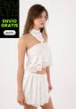Tennis Top Crop Holgado Con Cuello Halter Cruzado En Encaje Blanco Para Mujer de Tennis