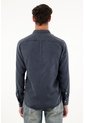 Tennis Camisa Clásica Manga Larga Azul Para Hombre de Tennis