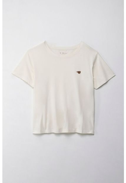 Camiseta Con Estampado En Punto Corazón Crudo Para Mujer