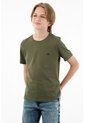 Camiseta Verde Cuello Redondo Para Niño de Tennis