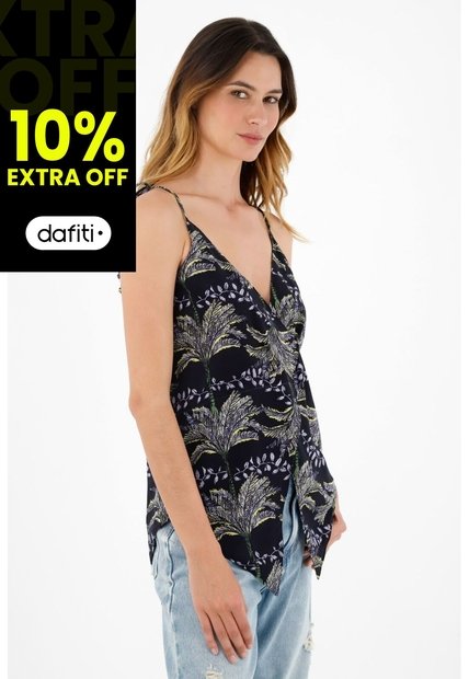 Tennis Camisa Estampada De Tiras Para Mujer