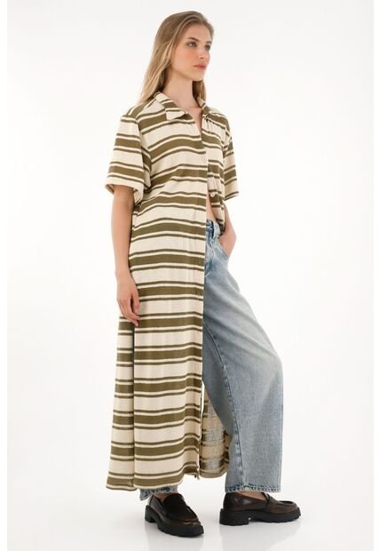 Cover Up Largo De Diseño A Rayas Para Mujer