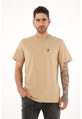 Camiseta Básica Con Estampado Café Para Hombre Tennis