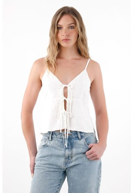 Camisa Pretinera Bordada Cruda Para Mujer