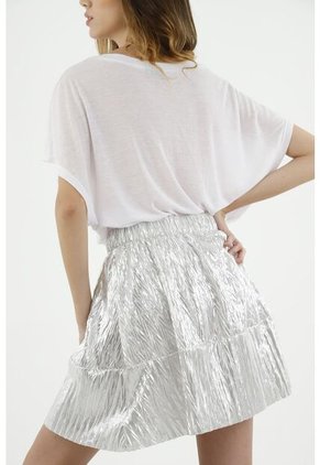 Falda Brillante Gris Para Mujer