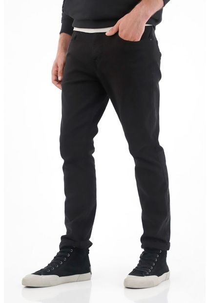 Pantalón Recto Cinco Bolsillos Negro Para Hombre