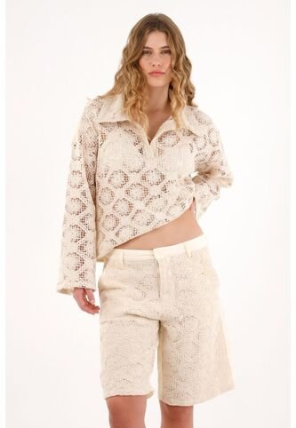 Tennis Buzo Crudo Tejido En Frente Para Mujer Tennis