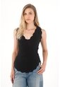 Tennis Camisa Negra Tejida Diseño Cruzado Para Mujer de Tennis