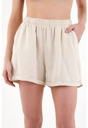 Bermuda En Lino Crudo Para Mujer