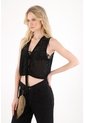 Tennis Chaleco Con Transparencia Negro Para Mujer de Tennis