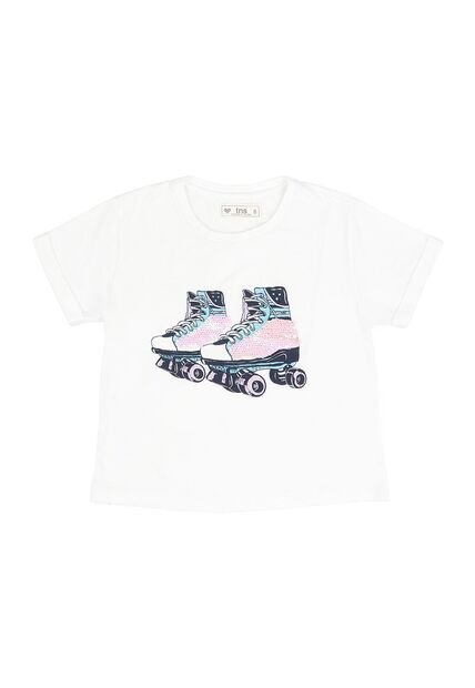 Camiseta Blanca Con Estampado Para Niña