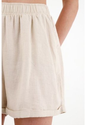 Bermuda En Lino Crudo Para Mujer