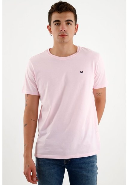 Camiseta Rosada Manga Corta Para Hombre Tshirt Para Hombre Tennis, Fondo Entero ROSADO XXL