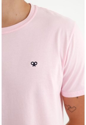Camiseta Rosada Manga Corta Para Hombre Tshirt Para Hombre Tennis, Fondo Entero ROSADO XXL
