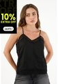 Tennis Camisa Negra Con Encaje Para Mujer de Tennis