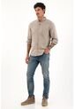Tennis Camisa Oxford Manga Larga Café Para Hombre de Tennis