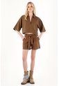 Tennis Short Con Bolsillos Y Cinturón Café Para Mujer de Tennis