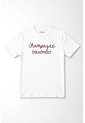 Tennis Camiseta Corte Recto Con Frase Champagne Treatment En Algodón Blanco Para Mujer de Tennis