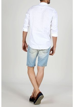 Tennis Camisa Blanca De Lino Para Hombre