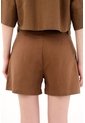 Tennis Short Con Bolsillos Y Cinturón Café Para Mujer de Tennis