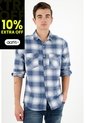 Tennis Camisa Tipo Leñadora Azul Para Hombre de Tennis