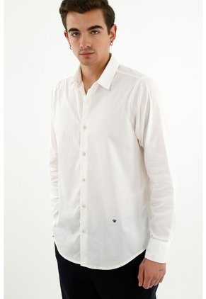 Tennis Camisa Manga Larga Blanca Para Hombre