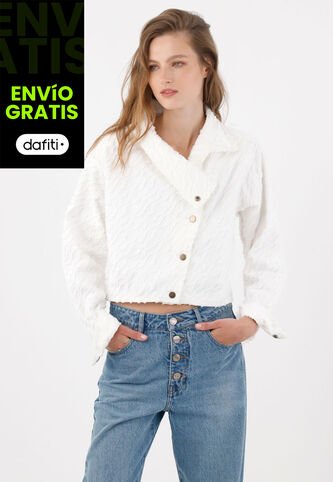 Tennis Chaqueta Con Textura En Relieve En Algodón Blanco Para Mujer Tennis