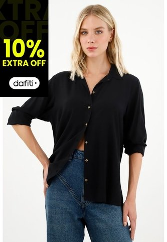 Tennis Camisa Manga Larga Negra Para Mujer Tennis