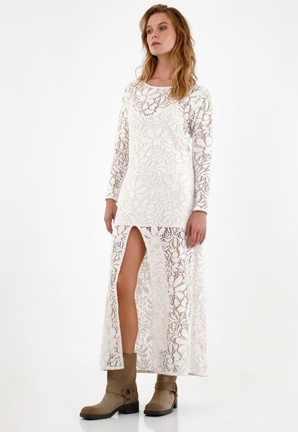 Vestido Crudo Tejido Para Mujer