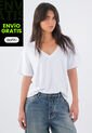 Tennis Camiseta Para Mujer De Algodón Blanca De Fit Relajado Con Escote En V de Tennis