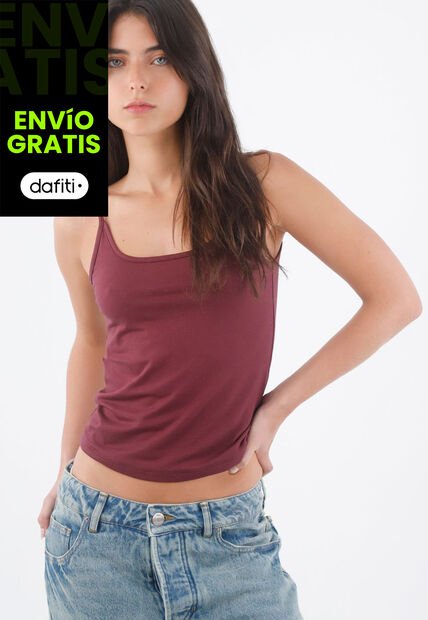 Tennis Camiseta Morada De Tiras Para Mujer