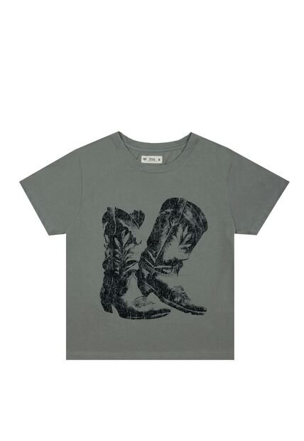 Tennis Camiseta Gris Estampada Para Mujer