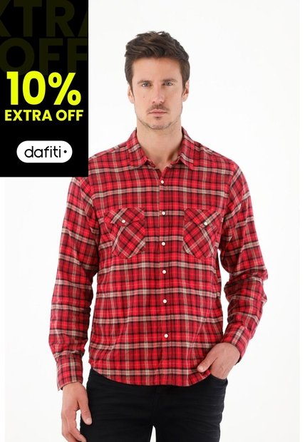 Tennis Camisa Tipo Leñadora Roja Para Hombre
