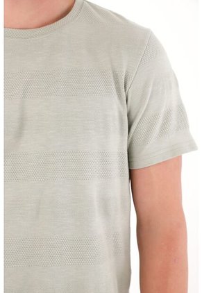 Tennis Camiseta Básica A Rayas Gris Para Hombre