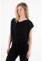 Tennis Camiseta Con Drappeado Negra Para Mujer de Tennis