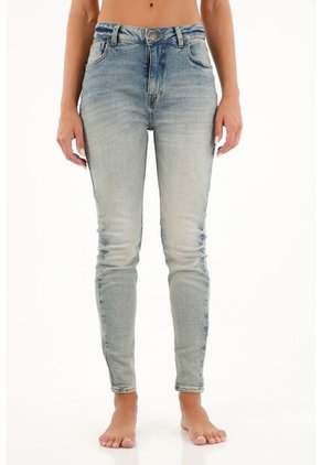 Tennis Jean Super Slim De Tiro Medio Azul Para Mujer