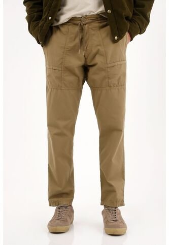 Pantalón Recto Con Cordón En Pretina Café Para Hombre Tennis