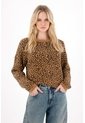Tennis Buzo Tejido Afelpado Animal Print Con Diseño Limpio Para Mujer de Tennis