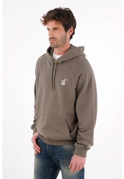 Tennis Buzo Tipo Hoodie Estampado Gris Para Hombre