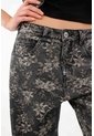 Tennis Jeans Recto De Tiro Medio Con Estampado Floral En Algodón Negro Para Mujer. de Tennis